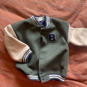 3/ $10 H&M Olive and Cream Striped Jacket